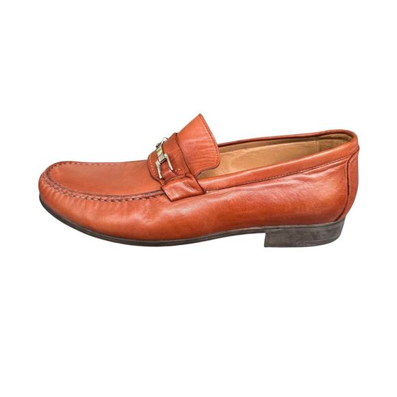 Johnston & Murphy Tan Leather Slip On Shoes 9.5, SUPER soft leather, Bit Loafer - Picture 1 of 11